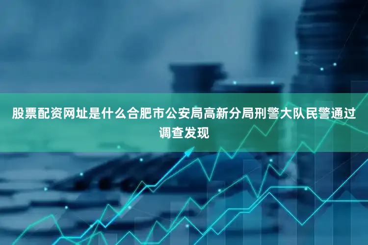 股票配资网址是什么合肥市公安局高新分局刑警大队民警通过调查发现